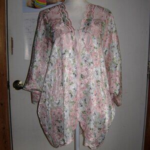 Vintage 80s Victoria's Secret Floral Robe OS